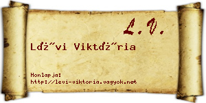 Lévi Viktória névjegykártya